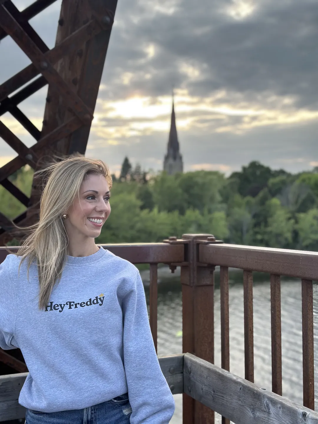 Hey Freddy Dad Sweater worn around Fredericton
