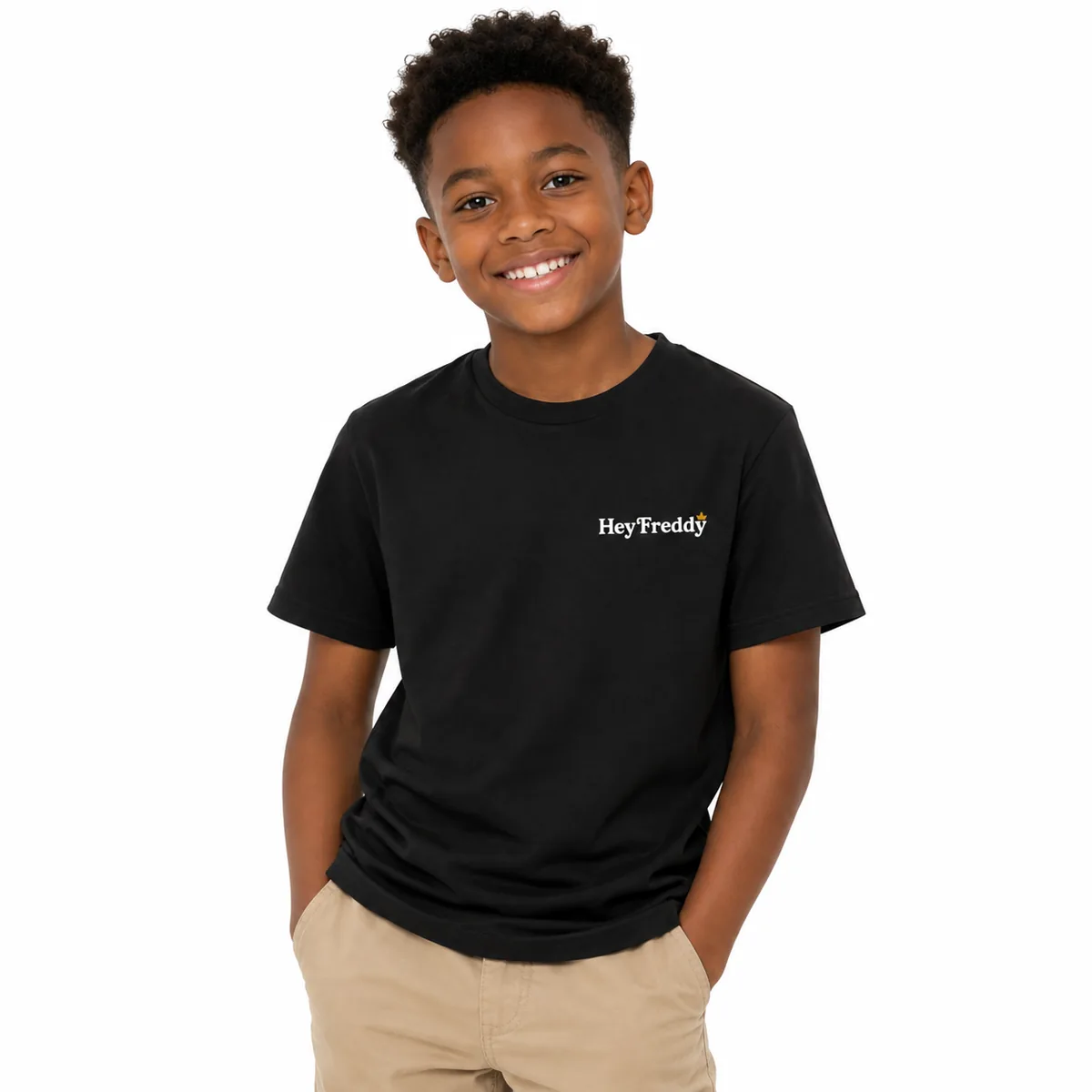 Black youth Hey Freddy tee