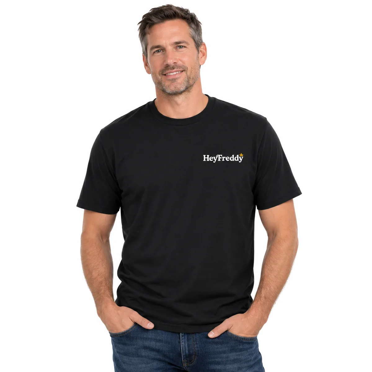 Vintage-black washed Hey Freddy tee